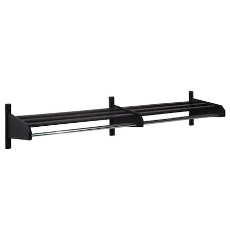 Palacedesigns 50 in. Oak Coat & Hat Rack - 1 in. Dia. Bar, Black PA3262368